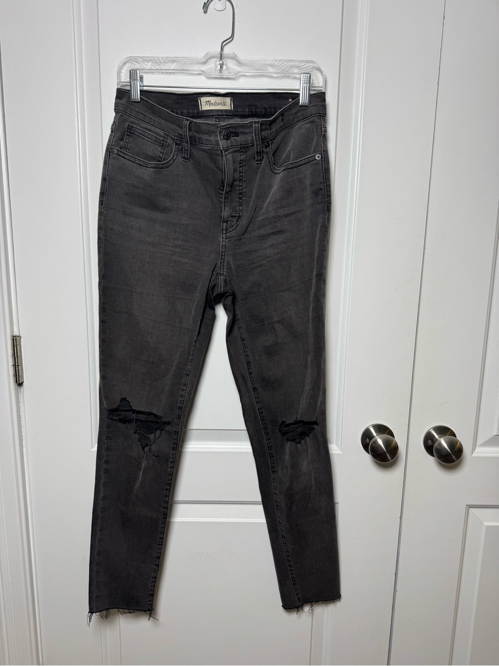 Madewell 9” Mid-Rise Skinny Jeans 29 Frankie Wash Distressed Gray